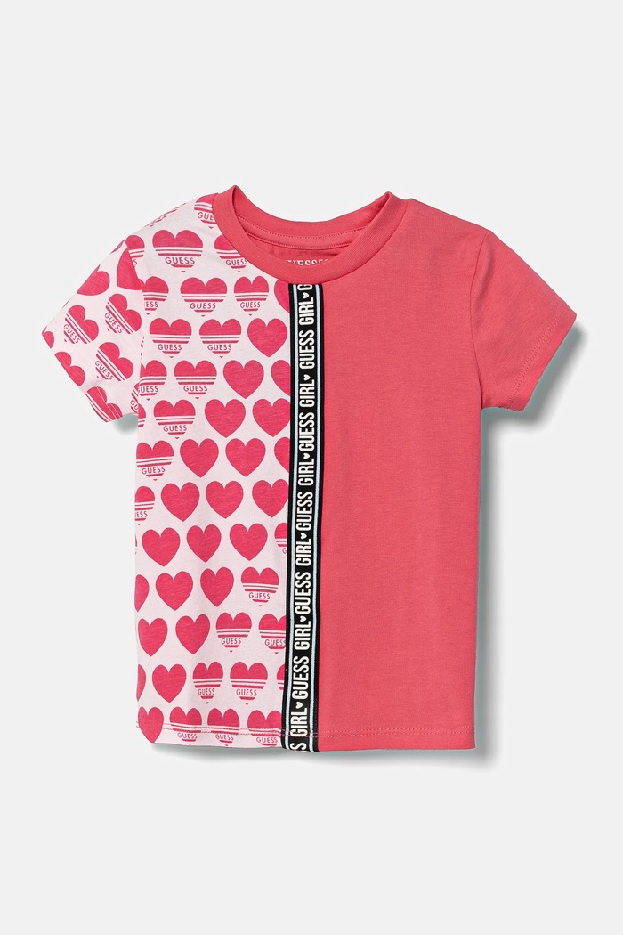Guess t-shirt dziecięcy wzorzyste różowy K5RI09.K6YW4.PPYA