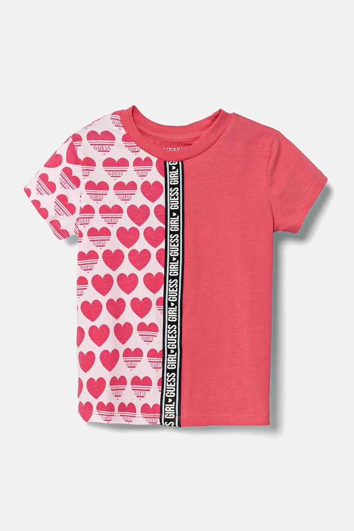 Guess t-shirt dziecięcy wzorzyste różowy K5RI09.K6YW4.PPYA