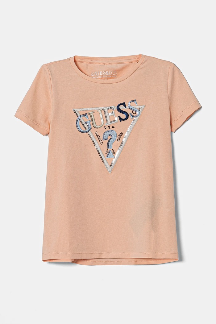 Dětské tričko Guess s elastanem oranžová K5RI16.K6YW4.PPYA