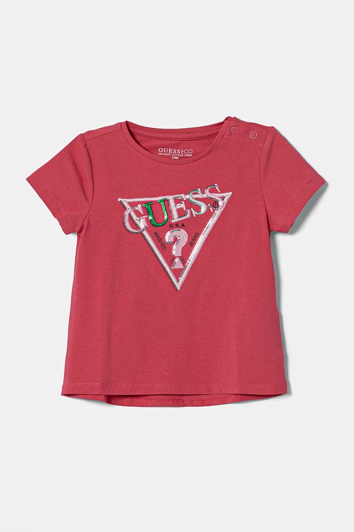 Dětské tričko Guess s elastanem růžová K5RI16.K6YW4.PPYA
