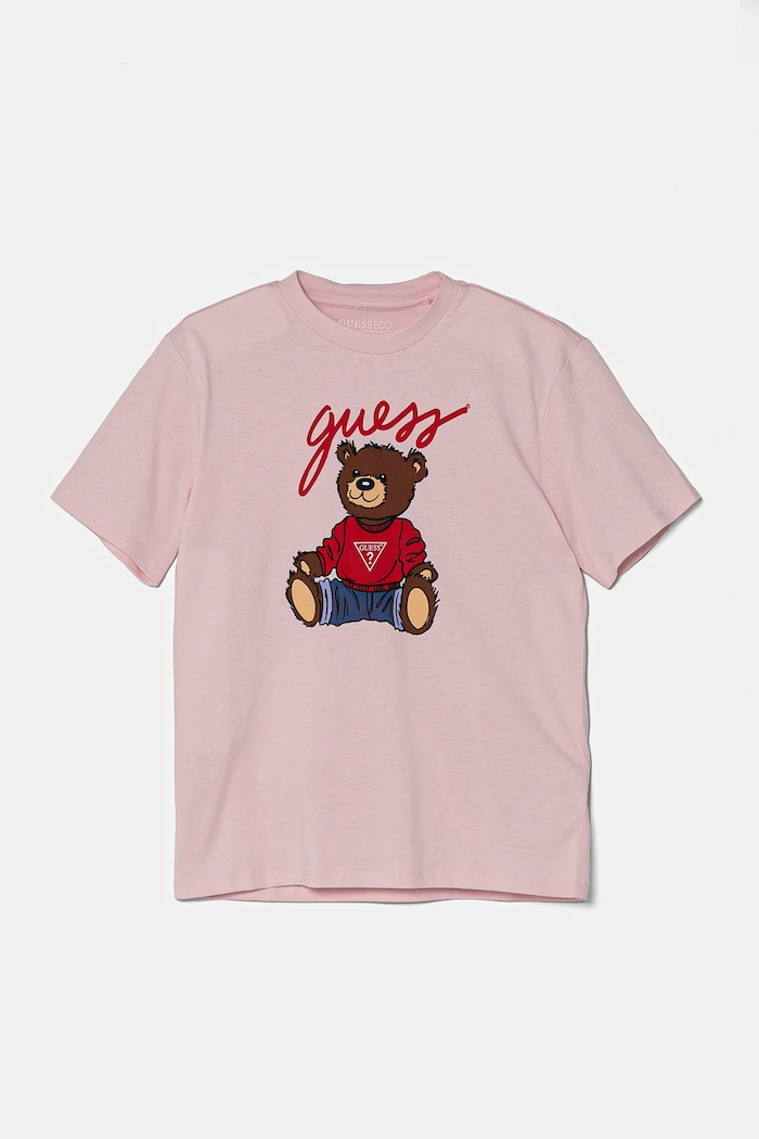 Детска памучна тениска Guess памук розов H4BJ06.I3Z14.PPYA