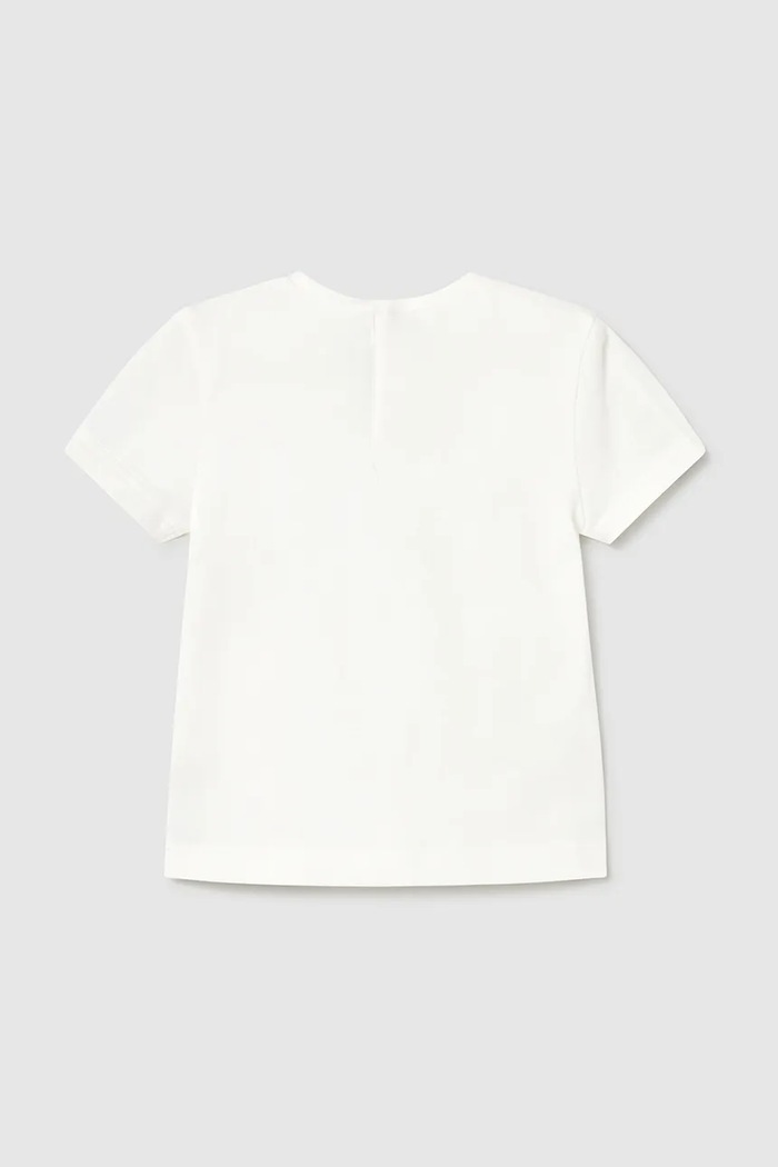 Mayoral t-shirt dziecięcy 105.4G.Baby.PPYA beżowy SS25
