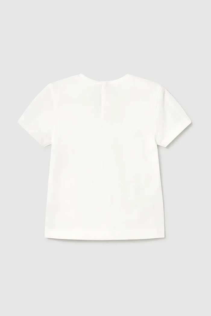 Mayoral t-shirt dziecięcy 105.4G.Baby.PPYA beżowy SS25