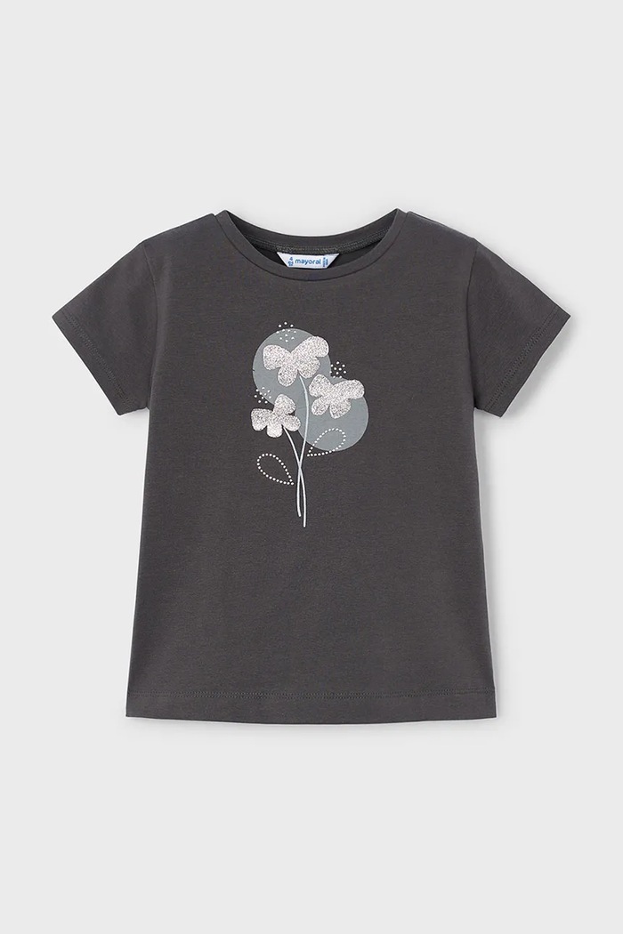 Mayoral t-shirt dziecięcy z elastanem szary 174.6E.Mini.PPYA