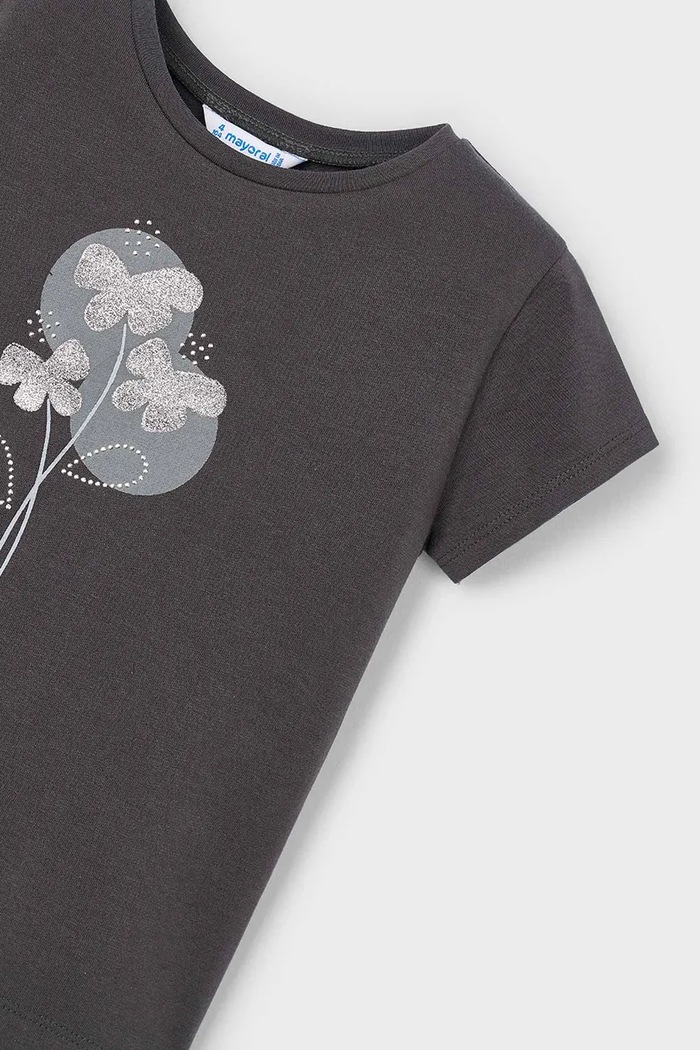 Dziewczynka Mayoral t-shirt dziecięcy 174.6E.Mini.PPYA szary