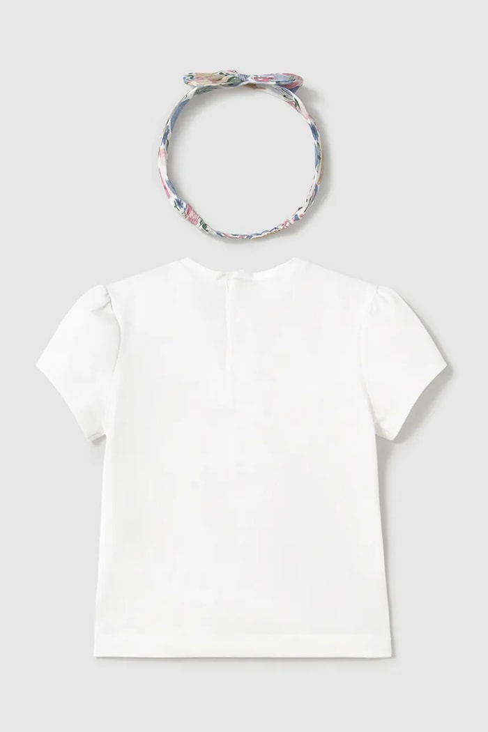 Mayoral t-shirt dziecięcy 1044.4E.Baby.PPYA biały SS25