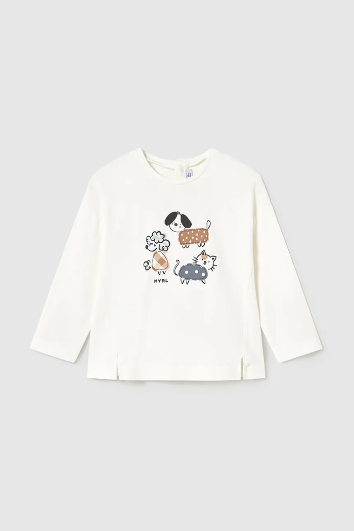 Dětské tričko s dlouhým rukávem Mayoral s elastanem růžová 1051.4F.Baby.PPYA
