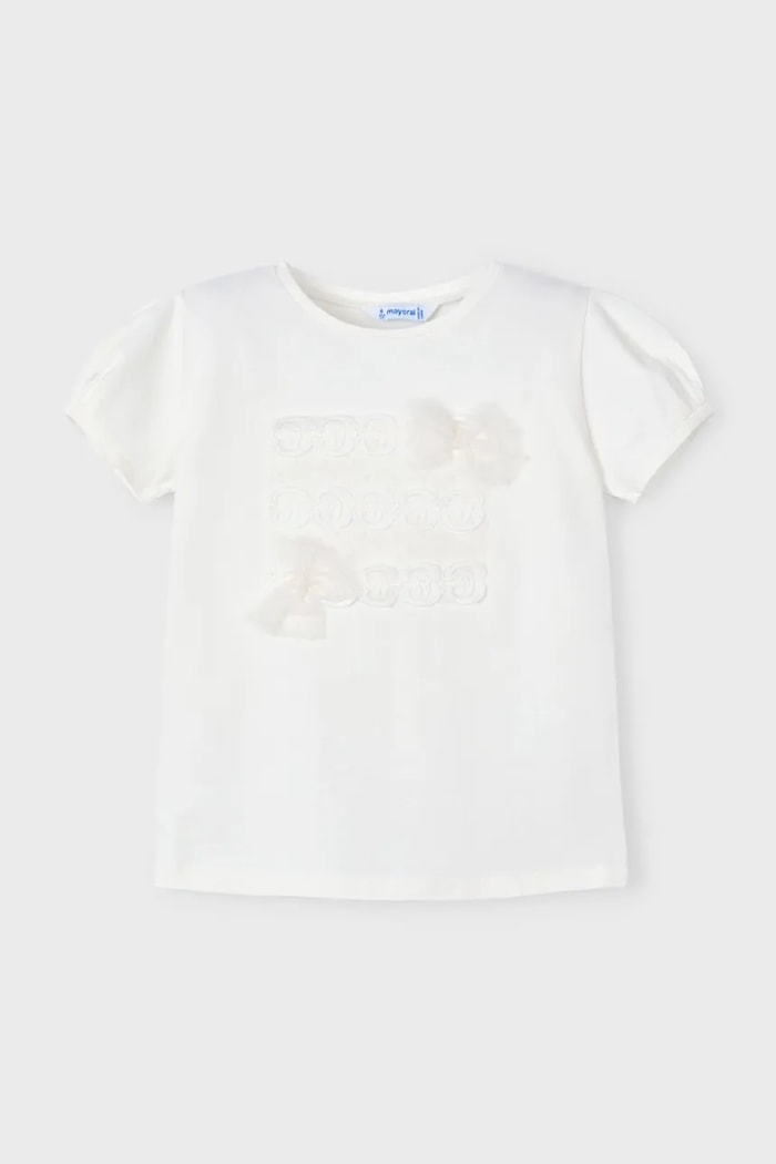 Mayoral T-shirt dziecięcy 3001.6A.Mini.PPYA beżowy SS25