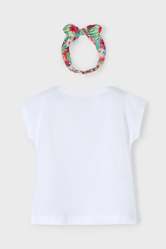 Mayoral t-shirt bawełniany dziecięcy 3009.6H.Mini.PPYA różowy SS25