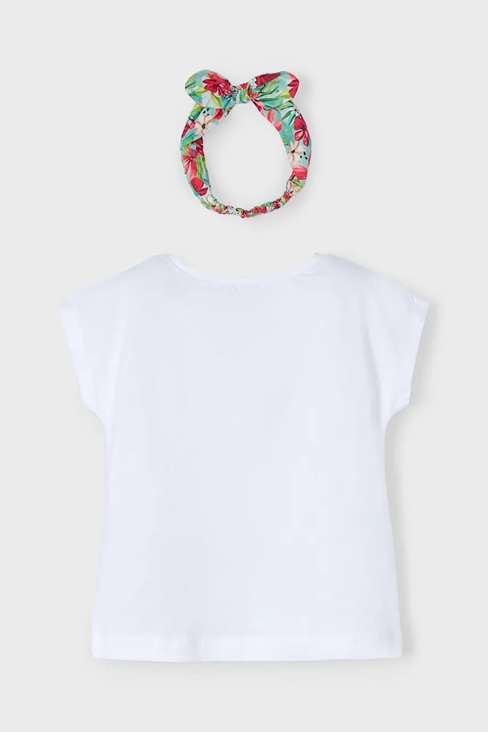 Mayoral t-shirt bawełniany dziecięcy 3009.6H.Mini.PPYA różowy SS25