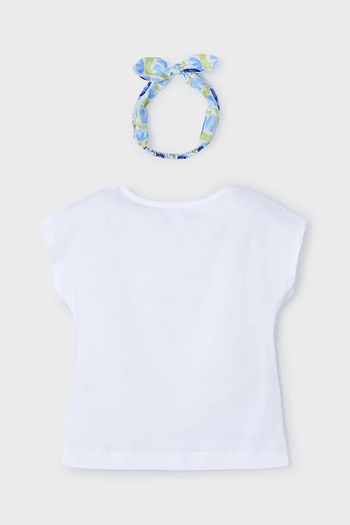 Mayoral t-shirt bawełniany dziecięcy 3009.6H.Mini.PPYA niebieski SS25