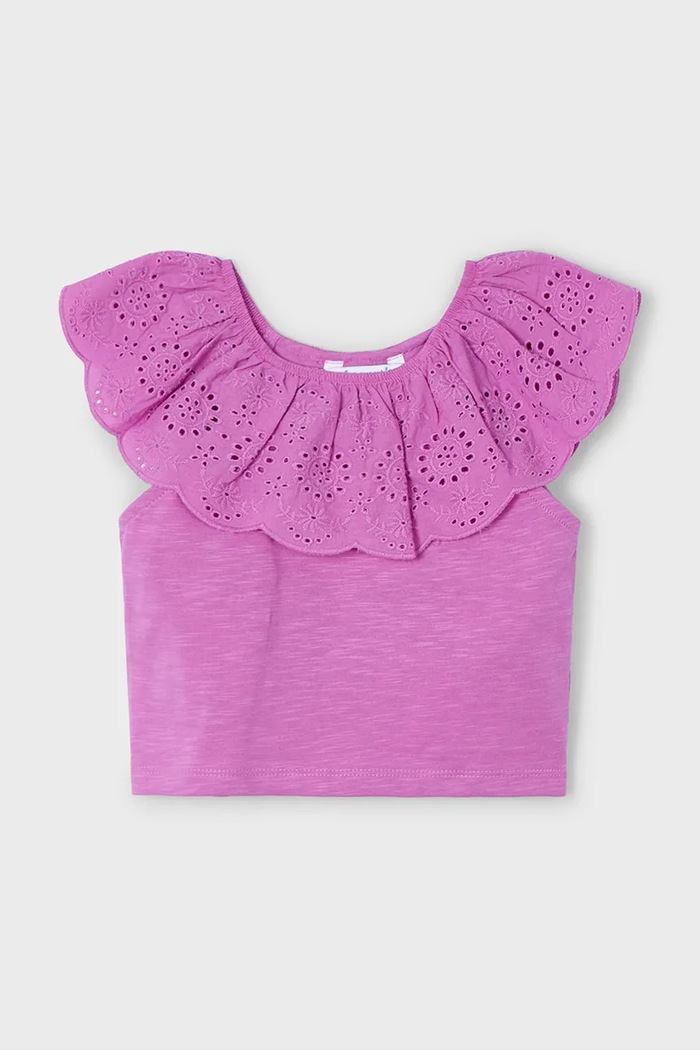 Mayoral tricou de bumbac pentru copii 3012.6K.Mini.PPYA roz SS25