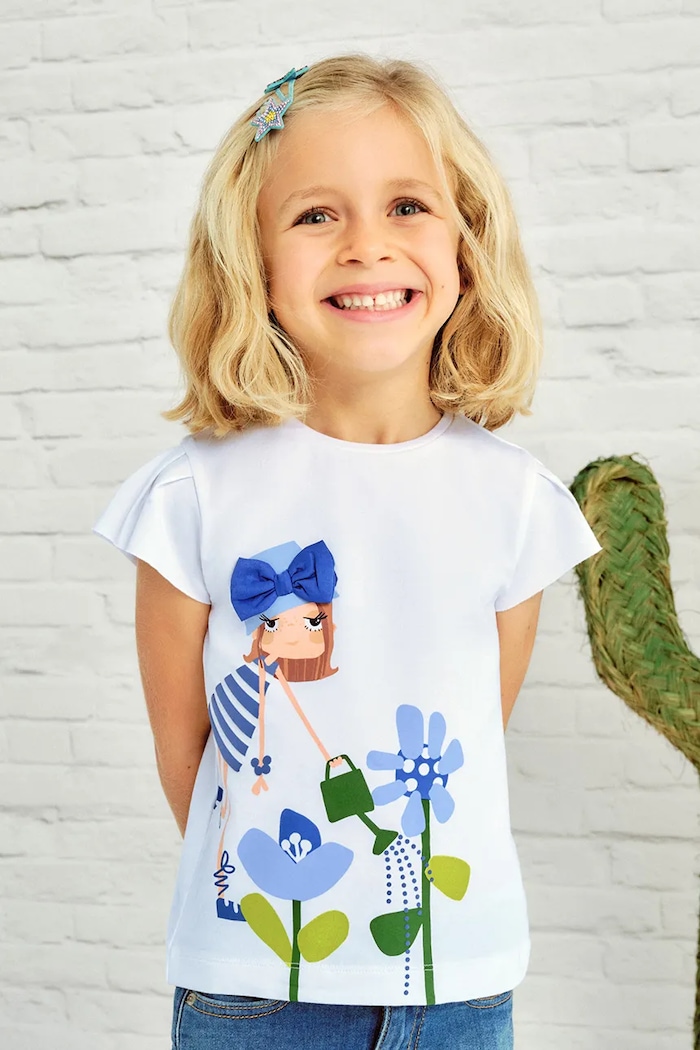 Mayoral t-shirt dziecięcy z elastanem biały 3015.6R.Mini.PPYA