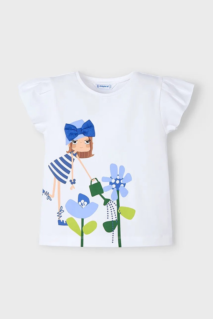 Mayoral t-shirt dziecięcy 3015.6R.Mini.PPYA biały SS25