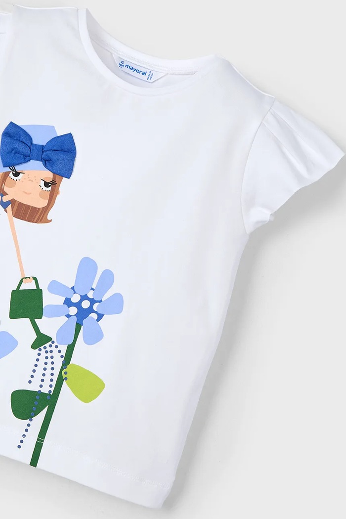 Mayoral t-shirt dziecięcy biały 3015.6R.Mini.PPYA