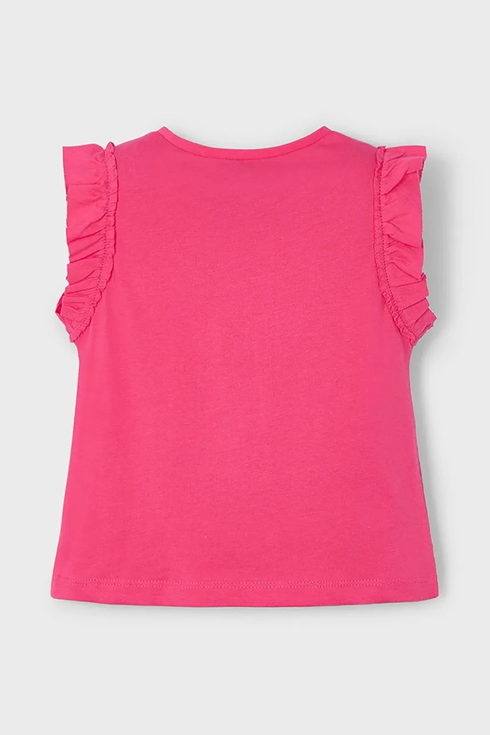 Mayoral t-shirt bawełniany dziecięcy 3020.6L.Mini.PPYA różowy SS25