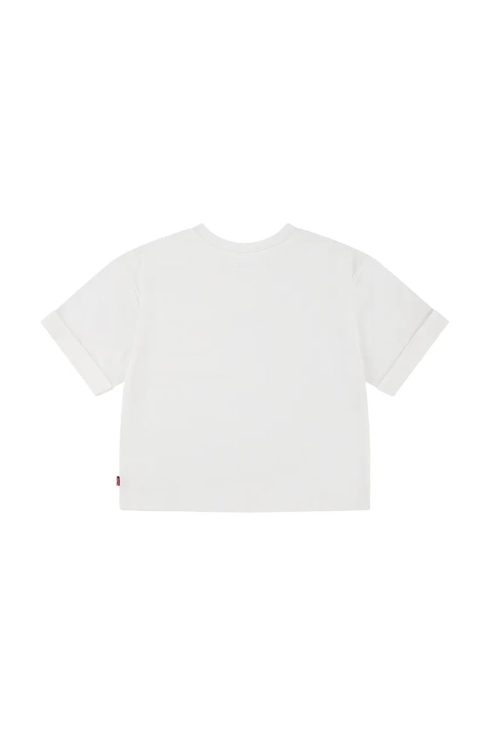 Dětské tričko Levi's ROLL CUFF MEET AND GREET T 4EM166 bílá SS25