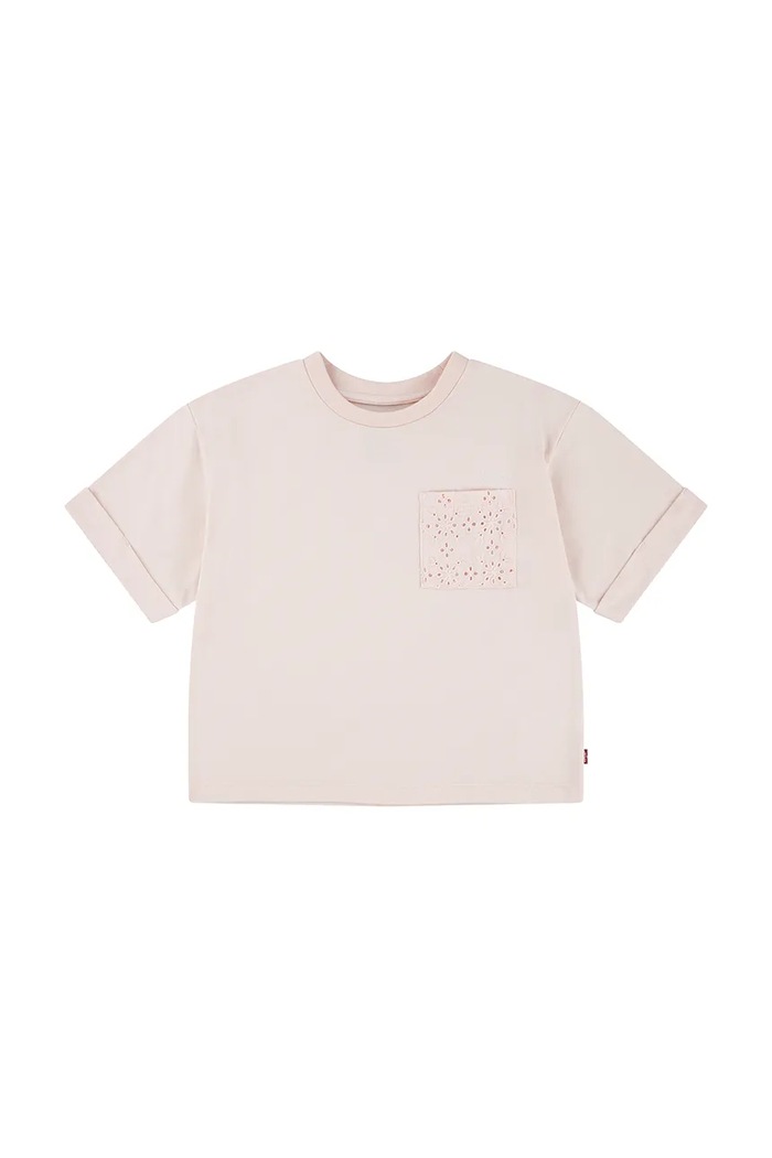Levi's t-shirt dziecięcy ROLL CUFF MEET AND GREET T pozostałe różowy 4EM166