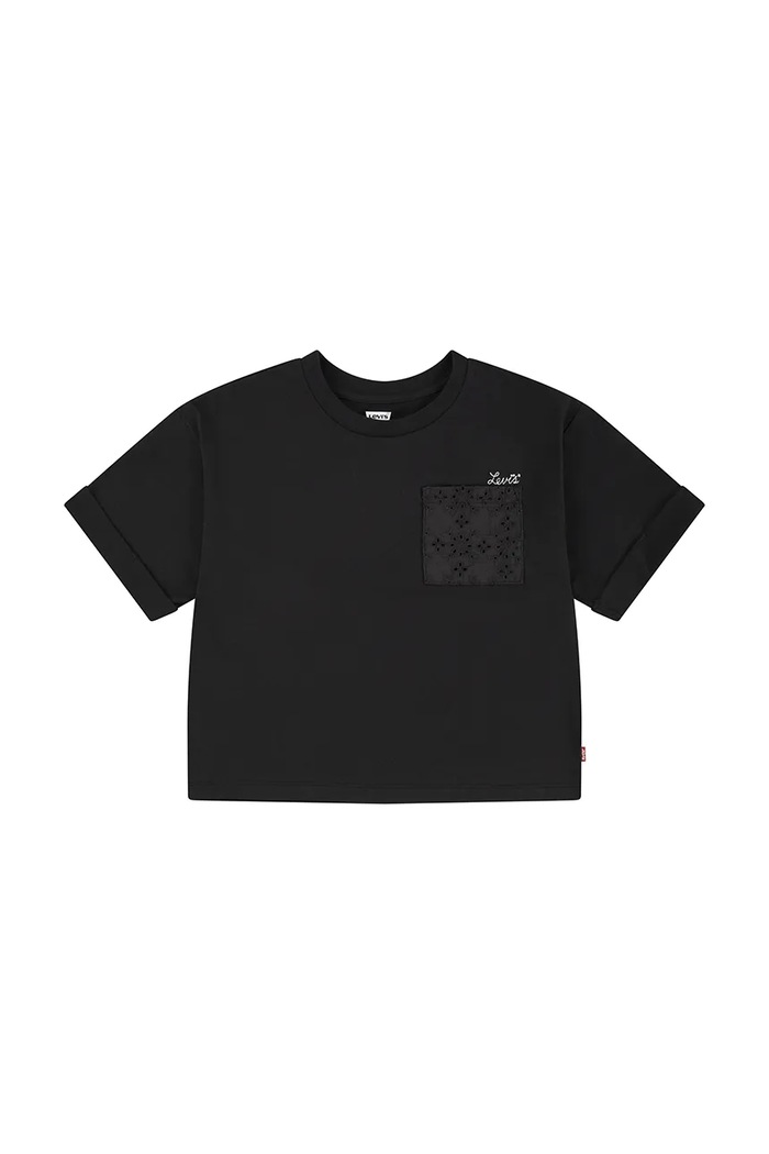 Levi's t-shirt dziecięcy ROLL CUFF MEET AND GREET T pozostałe czarny 4EM166