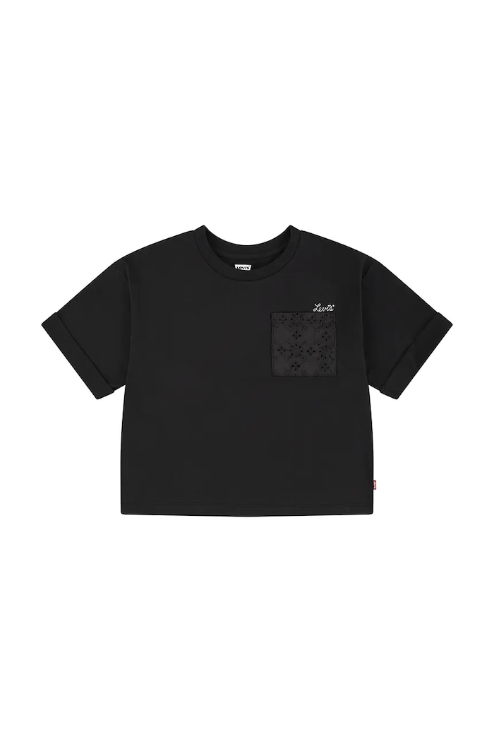 Levi's t-shirt dziecięcy ROLL CUFF MEET AND GREET T pozostałe czarny 4EM166