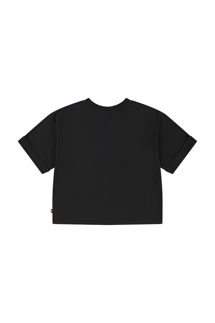 Levi's t-shirt dziecięcy ROLL CUFF MEET AND GREET T 4EM166 czarny SS25