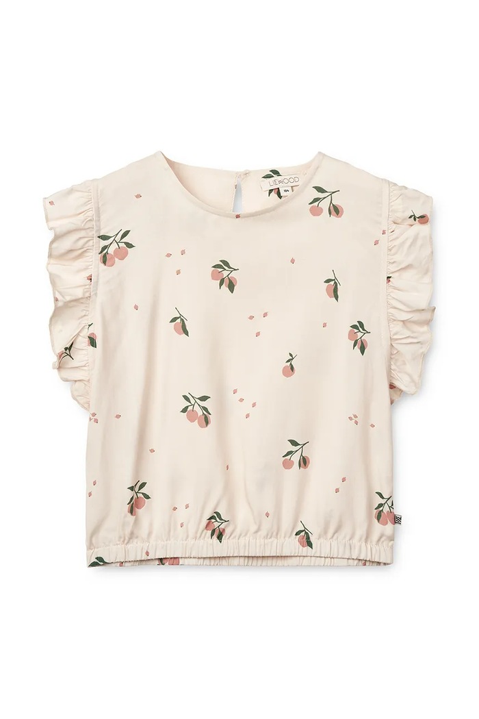 Детски топ Liewood Emery Printed Viscose Top овално бежов LW19838