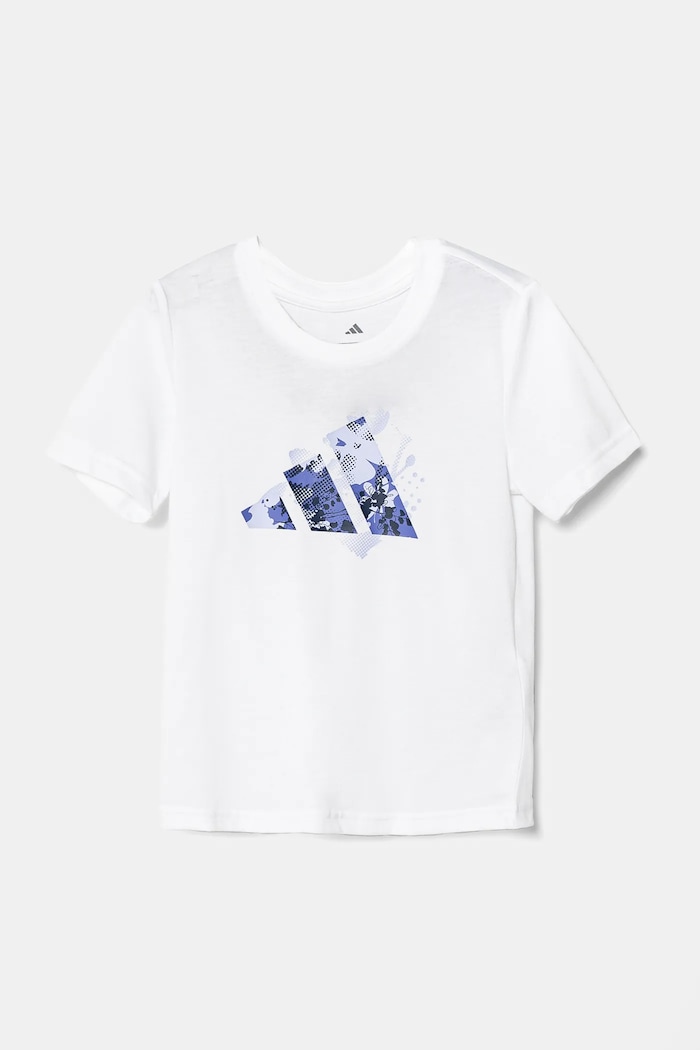 adidas T-shirt dziecięcy JI9089 biały SS25