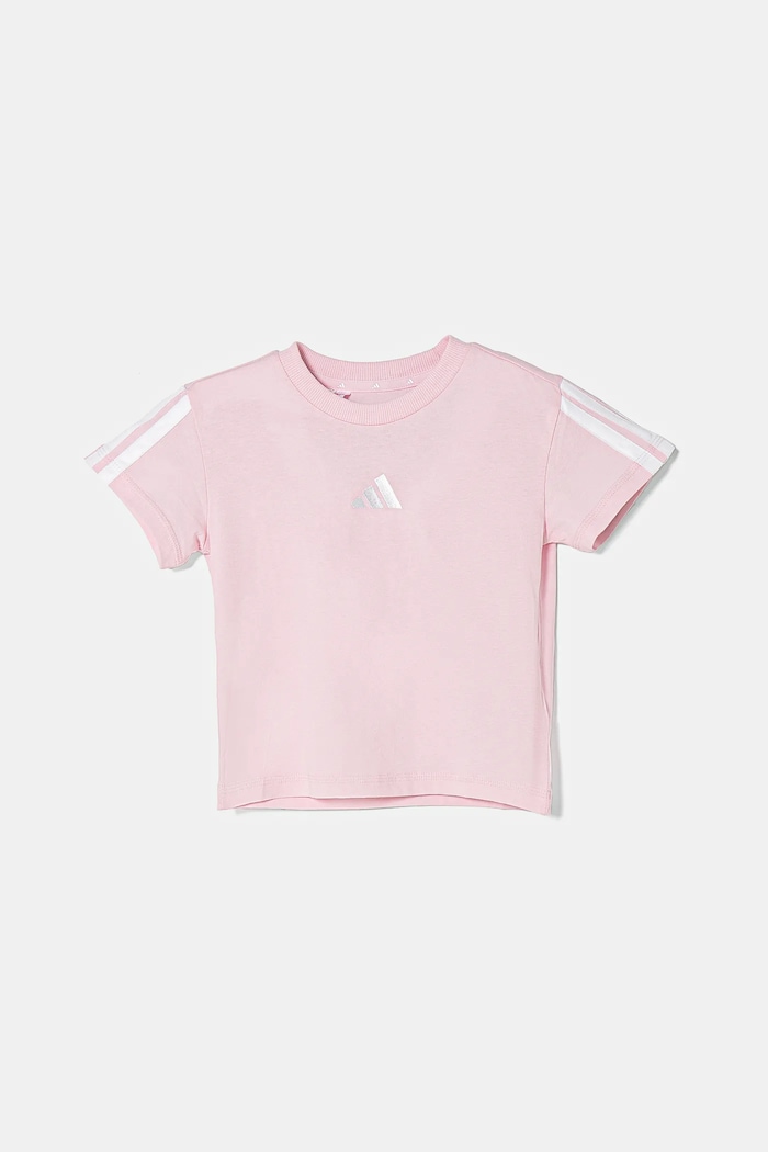 adidas t-shirt in cotone per bambini JF3678 rosa SS25