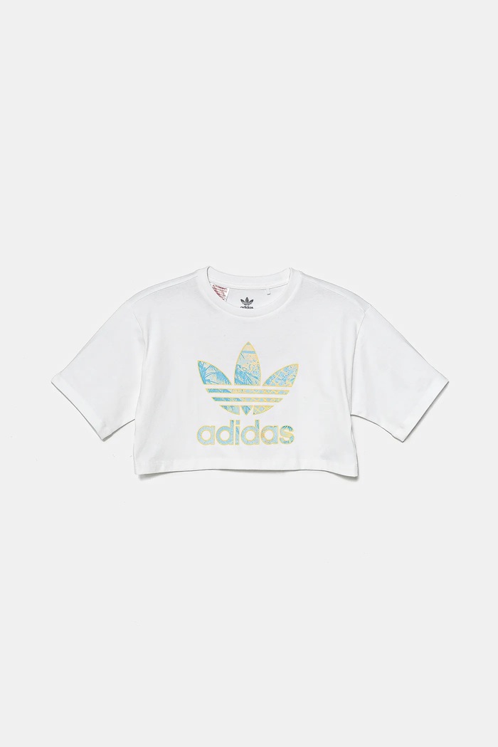 adidas Originals T-shirt bawełniany dziecięcy JD2947 biały SS25