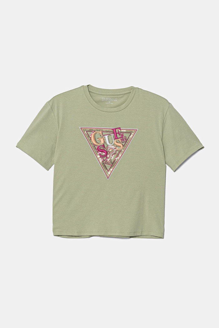 Dětské tričko Guess s elastanem zelená J5GI04.K6YW4.PPYA