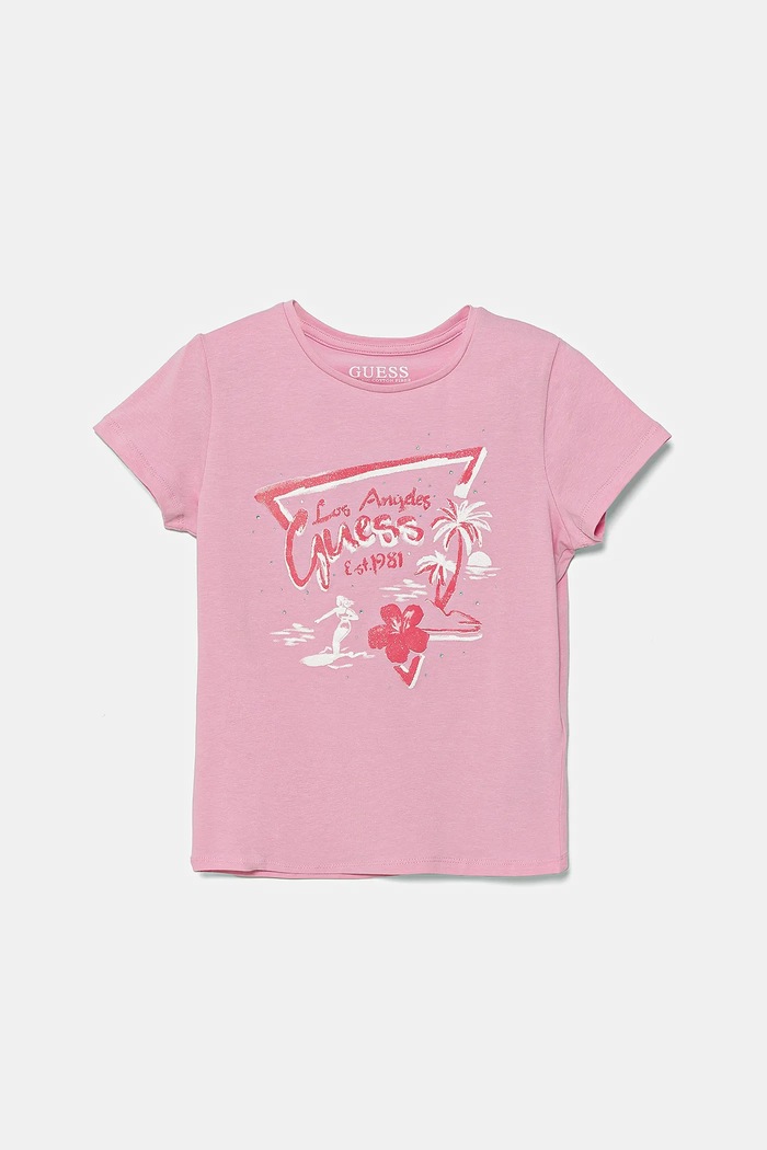 Dětské tričko Guess s elastanem růžová J5GI30.K6YW4.PPYA