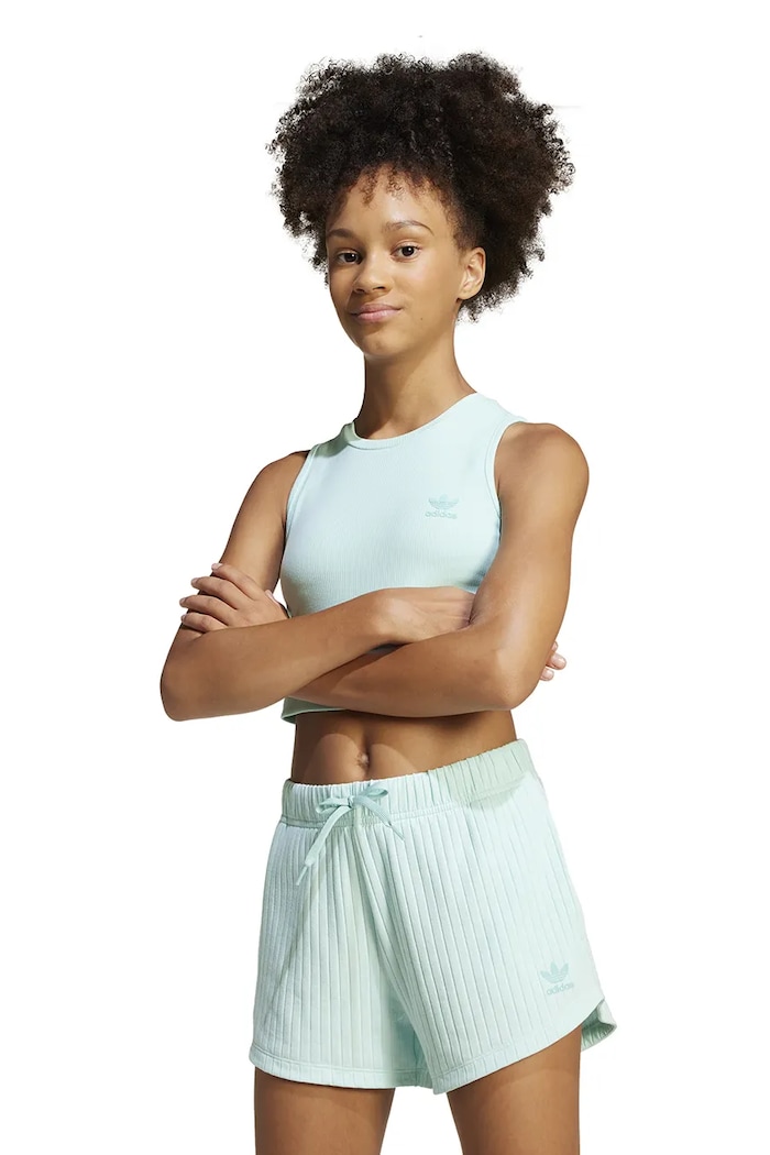 adidas Originals top dziecięcy nadruk turkusowy JI5787