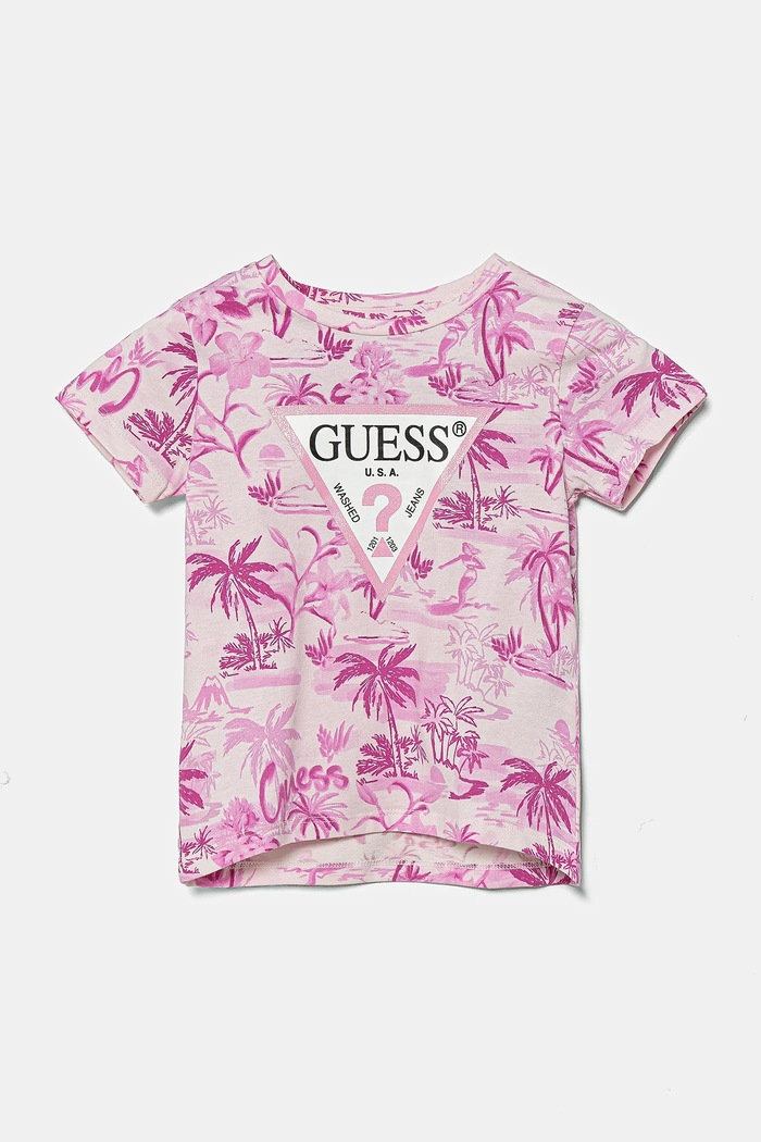 Dětské tričko Guess potisk růžová K5GI06.K6YW4.PPYA