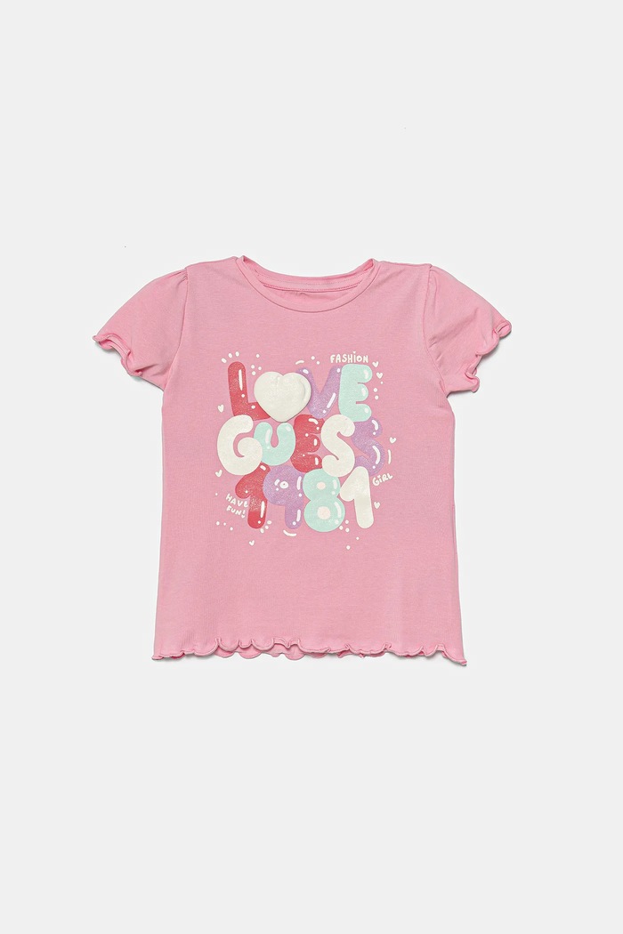 Dětské tričko Guess s elastanem růžová K5GI15.K6YW4.PPYA