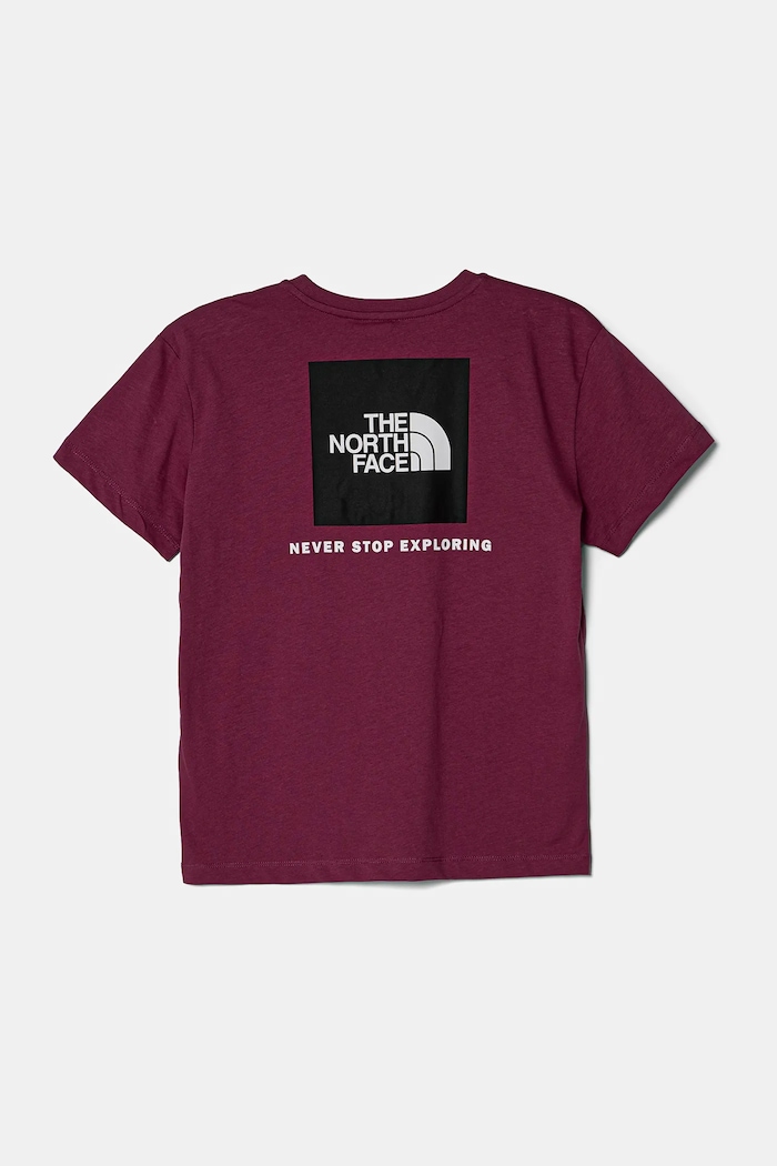 Dječja pamučna majica kratkih rukava The North Face BOX NSE S/S RELAXED TEE NF0A8CJB6EO1 roza SS25