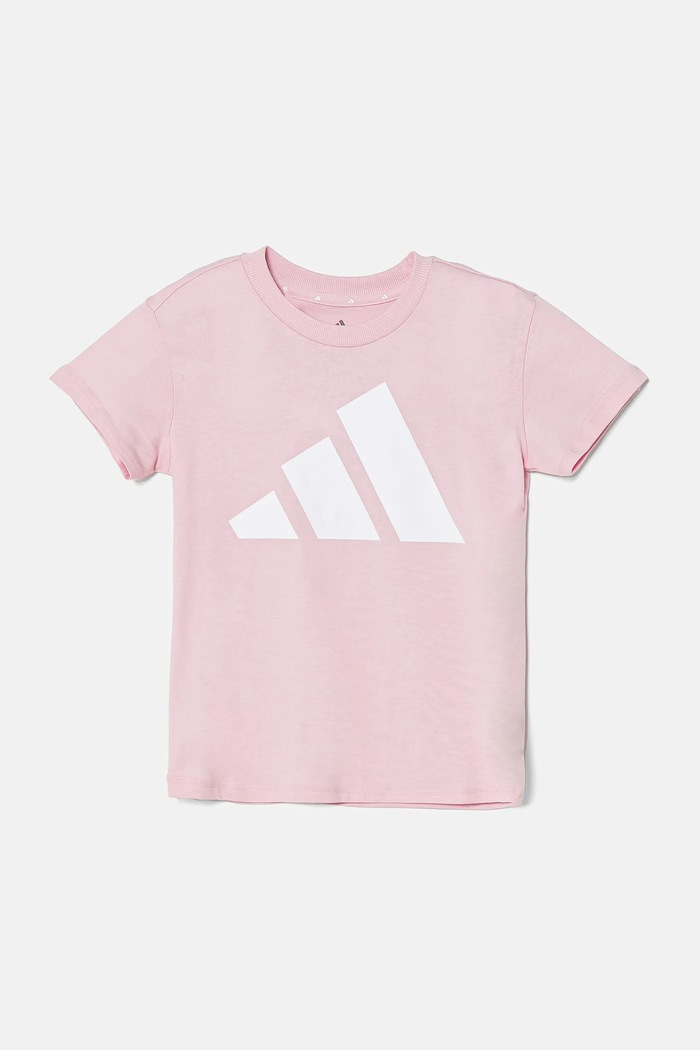 adidas t-shirt bawełniany dziecięcy nadruk różowy JC9623
