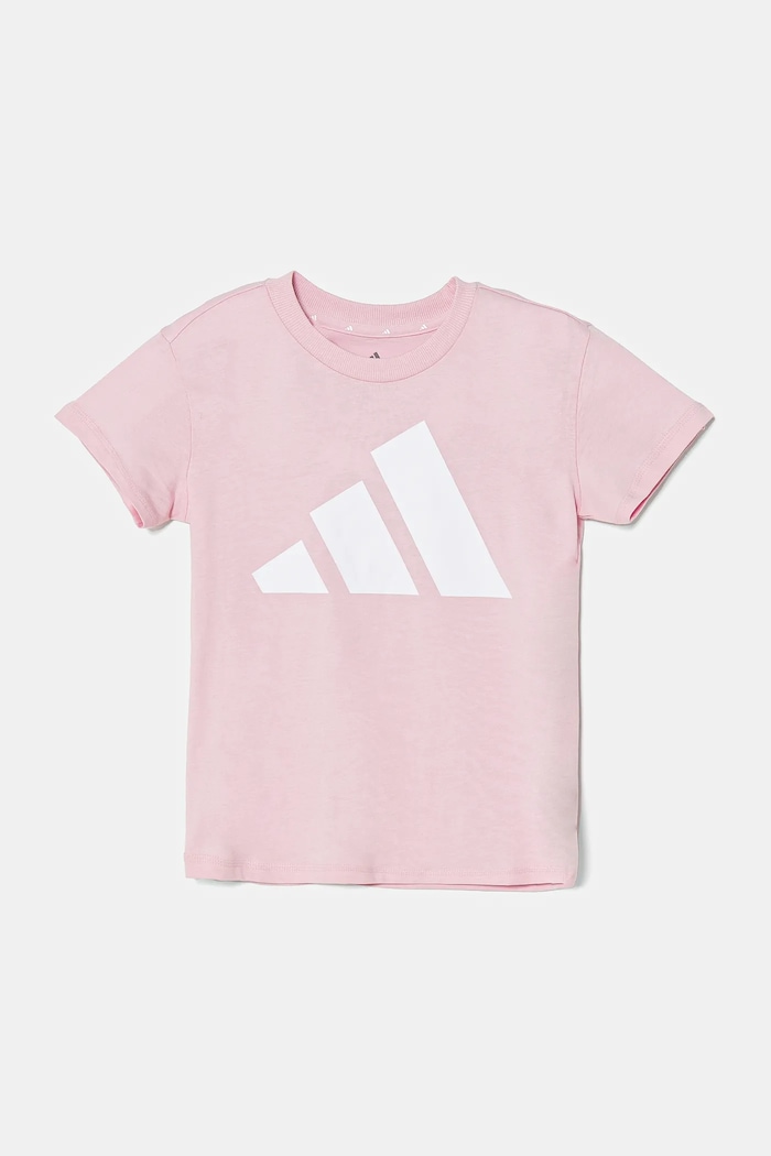 adidas t-shirt bawełniany dziecięcy nadruk różowy JC9623