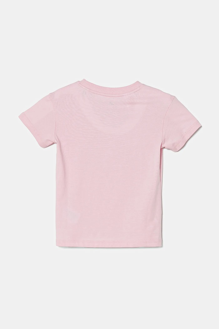 adidas t-shirt bawełniany dziecięcy JC9623 różowy SS25