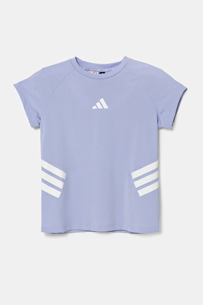 adidas t-shirt dziecięcy z elastanem fioletowy JJ0993
