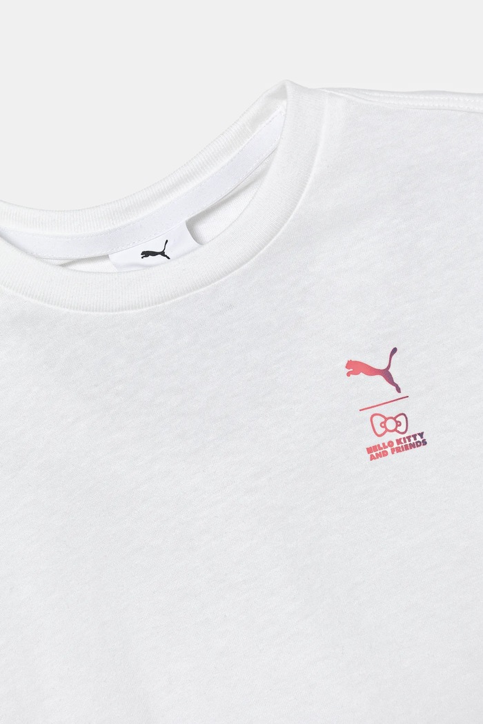 Djevojčice Dječja pamučna majica kratkih rukava Puma HELLO KITTY & FRIENDS Relaxed Graphic Tee 630062 bijela