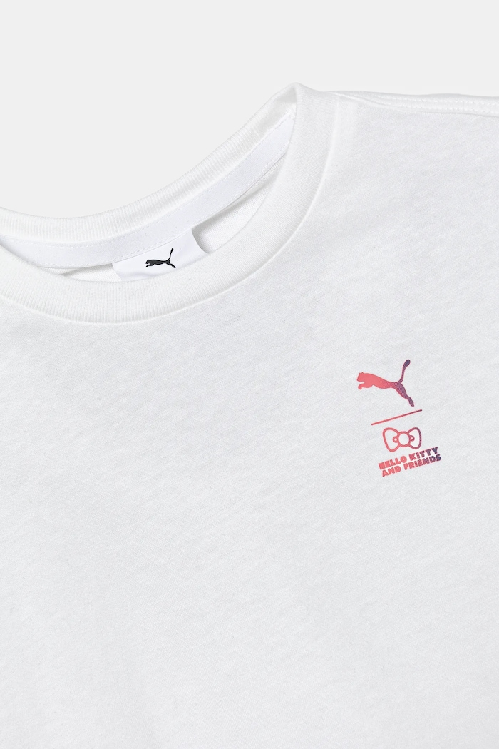 Djevojčice Dječja pamučna majica kratkih rukava Puma HELLO KITTY & FRIENDS Relaxed Graphic Tee 630062 bijela