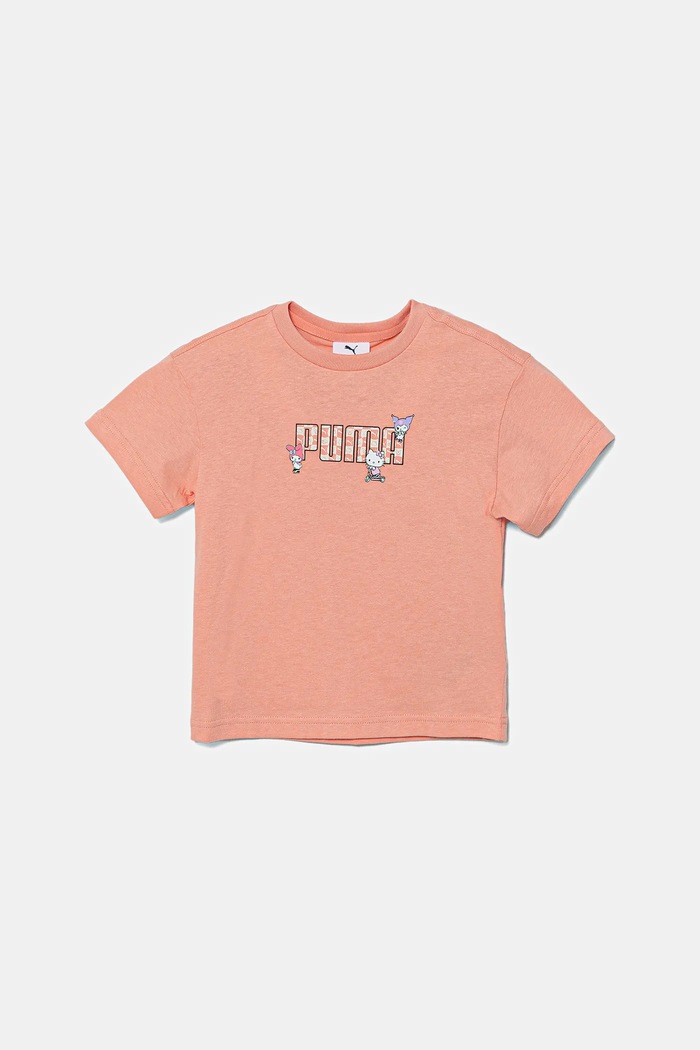 Dječja pamučna majica kratkih rukava Puma HELLO KITTY & FRIENDS Relaxed Graphic Tee pamuk narančasta 630062
