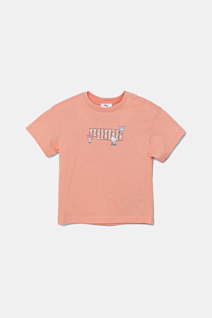 Dječja pamučna majica kratkih rukava Puma HELLO KITTY & FRIENDS Relaxed Graphic Tee pamuk narančasta 630062