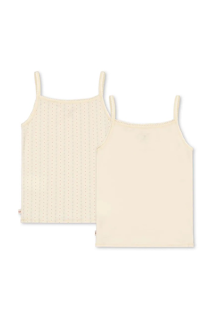Konges Sløjd top copii BASIC 2 PACK STRAP TOP GOTS 2-pack KS102256 bej SS25