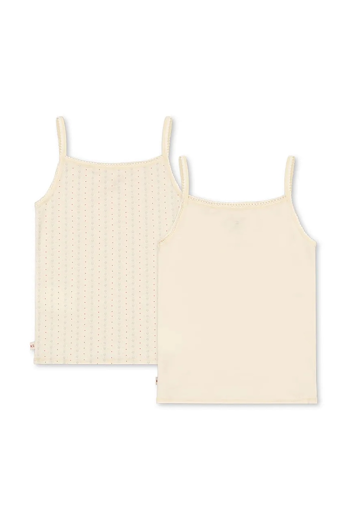 Konges Sløjd top copii BASIC 2 PACK STRAP TOP GOTS 2-pack KS102256 bej SS25