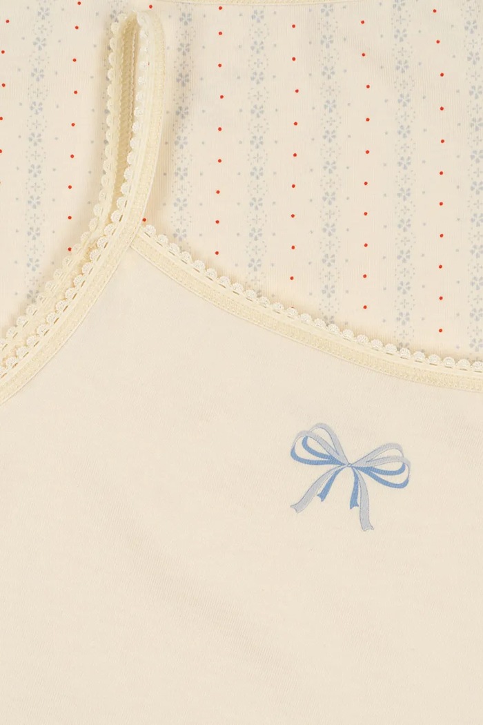 Fete Konges Sløjd top copii BASIC 2 PACK STRAP TOP GOTS 2-pack KS102256 bej
