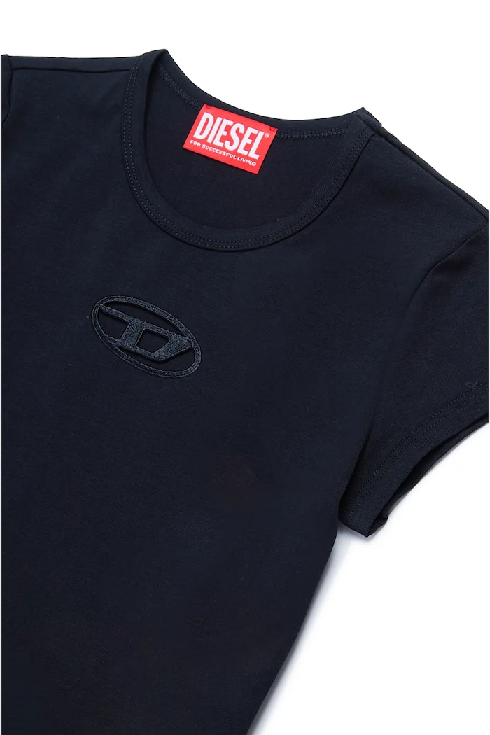 Dziewczynka Diesel t-shirt bawełniany dziecięcy TANGIE T-SHIRT J01830 czarny