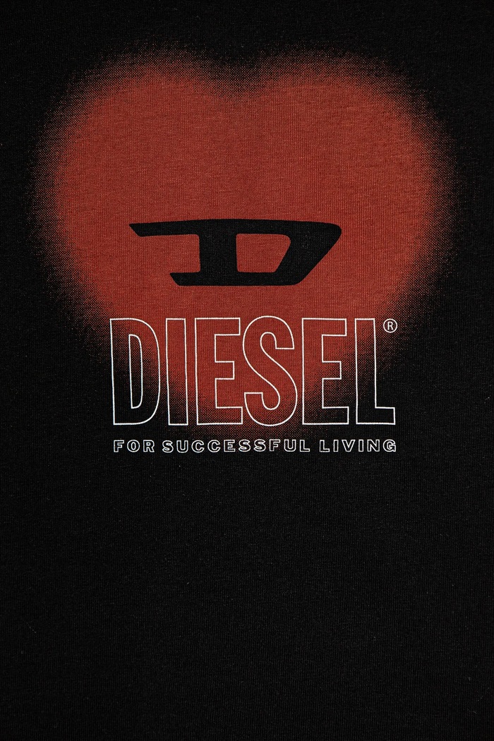 Dziewczynka Diesel t-shirt bawełniany dziecięcy TCUORE T-SHIRT J02233 czarny