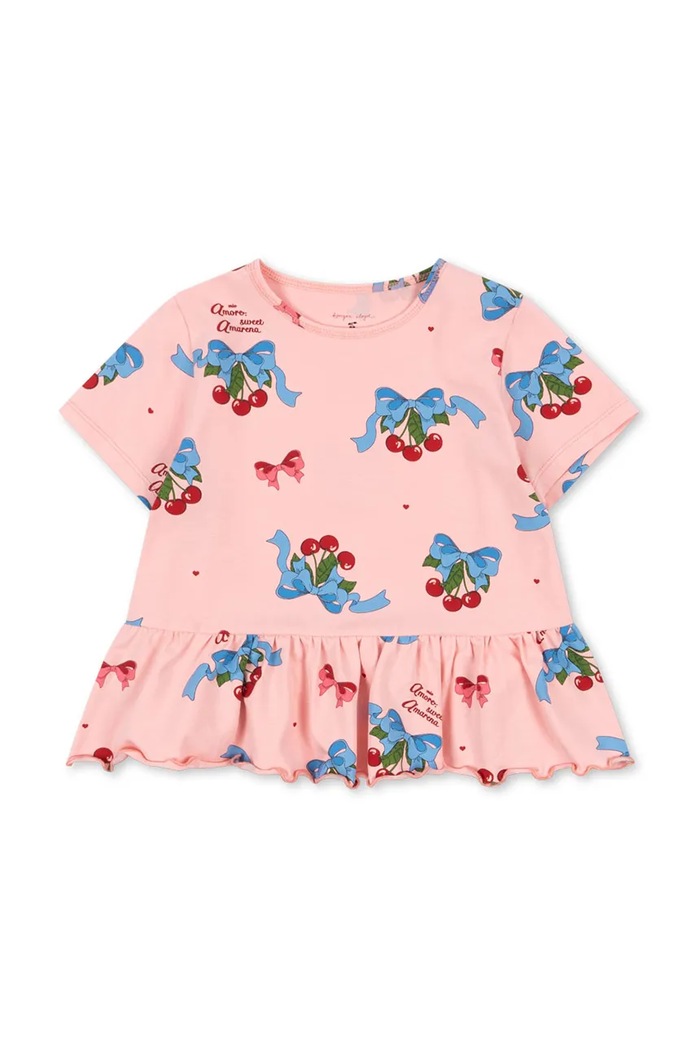 Konges Sløjd T-shirt BASIC FRILL TEE GOTS różowy KS103154