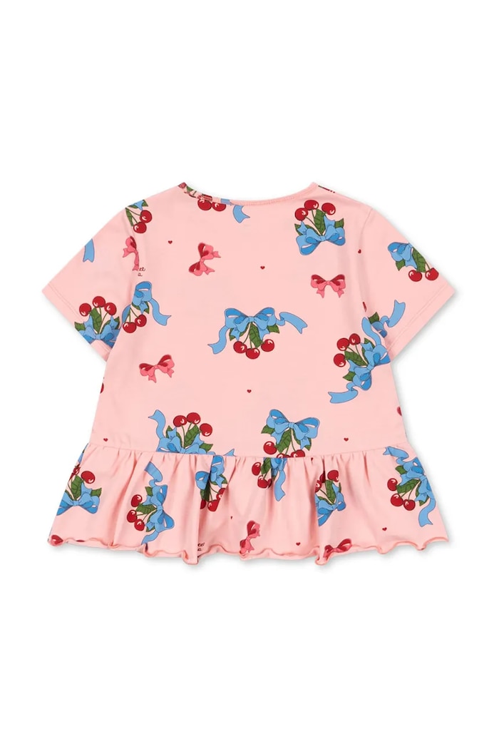 Konges Sløjd T-shirt BASIC FRILL TEE GOTS KS103154 różowy SS25